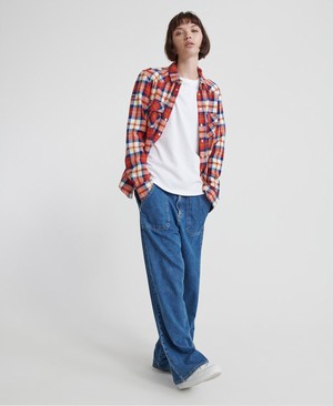 Superdry Bailey Western Check Női Ing Piros | REWNZ9460